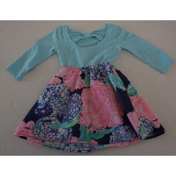 Lilly Pulitzer 006066 Girl's Sz XS High Tide Hey Bouquet Mochi Dress - Picture 2 of 5